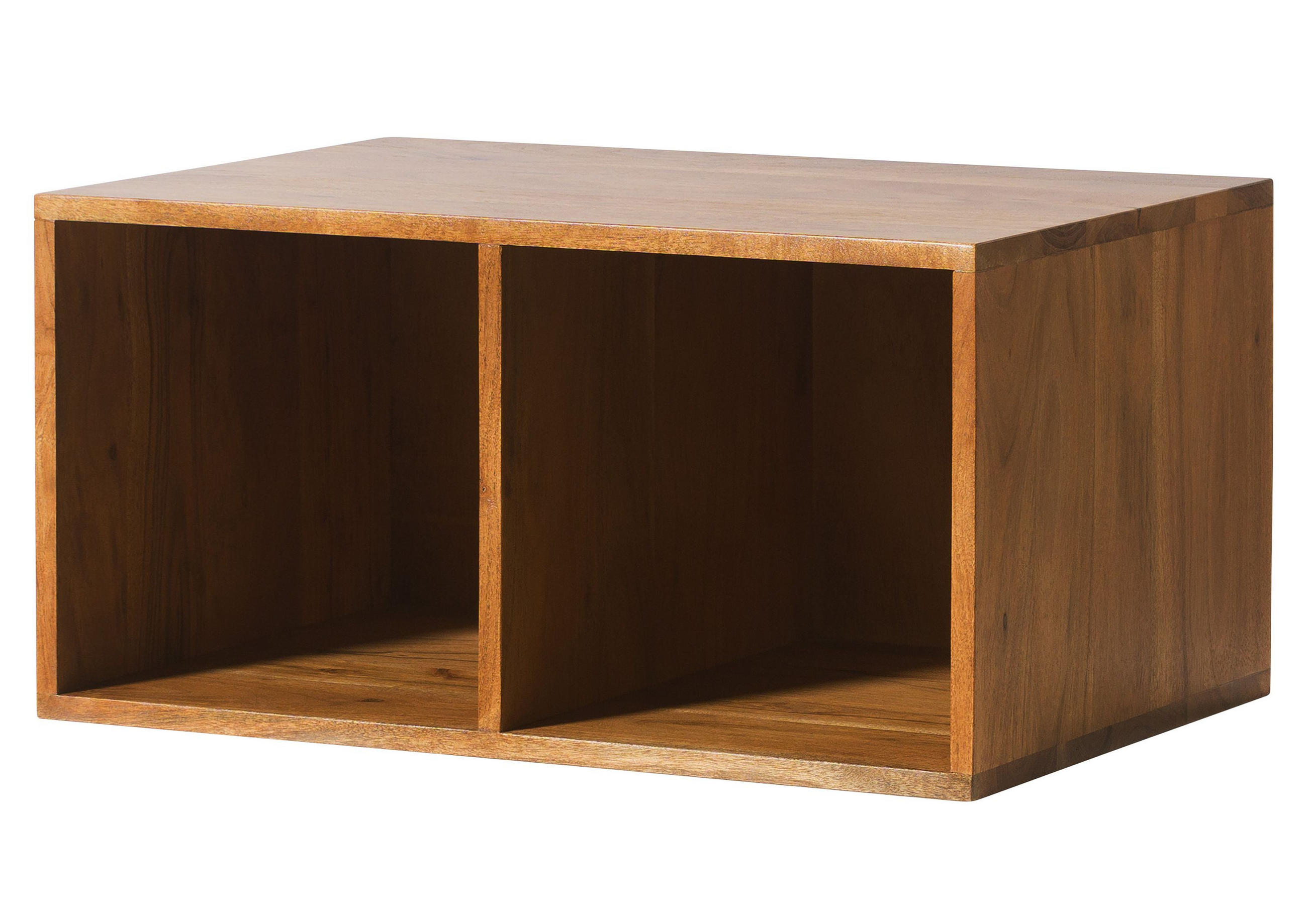 WÜRFELREGAL Akazie 60x40x30 natur lackiert MONTREAL #134 - Braun, Holz (60/30/40cm) - Massivmoebel24