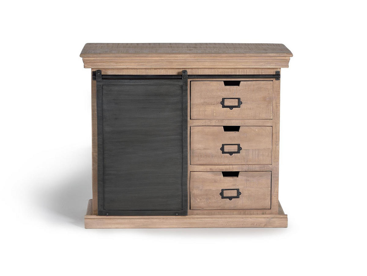 KOMMODE im Industriestil aus Mangoholz und Metallelementen - Braun, Holz (100/85/40cm) - Giner y Colomer