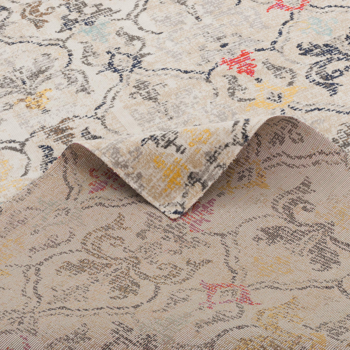 KURZFLOR DESIGNER TEPPICH MODERN VINTAGE ORIENT MUSTER - Creme, Textil (160/230cm) - Pergamon