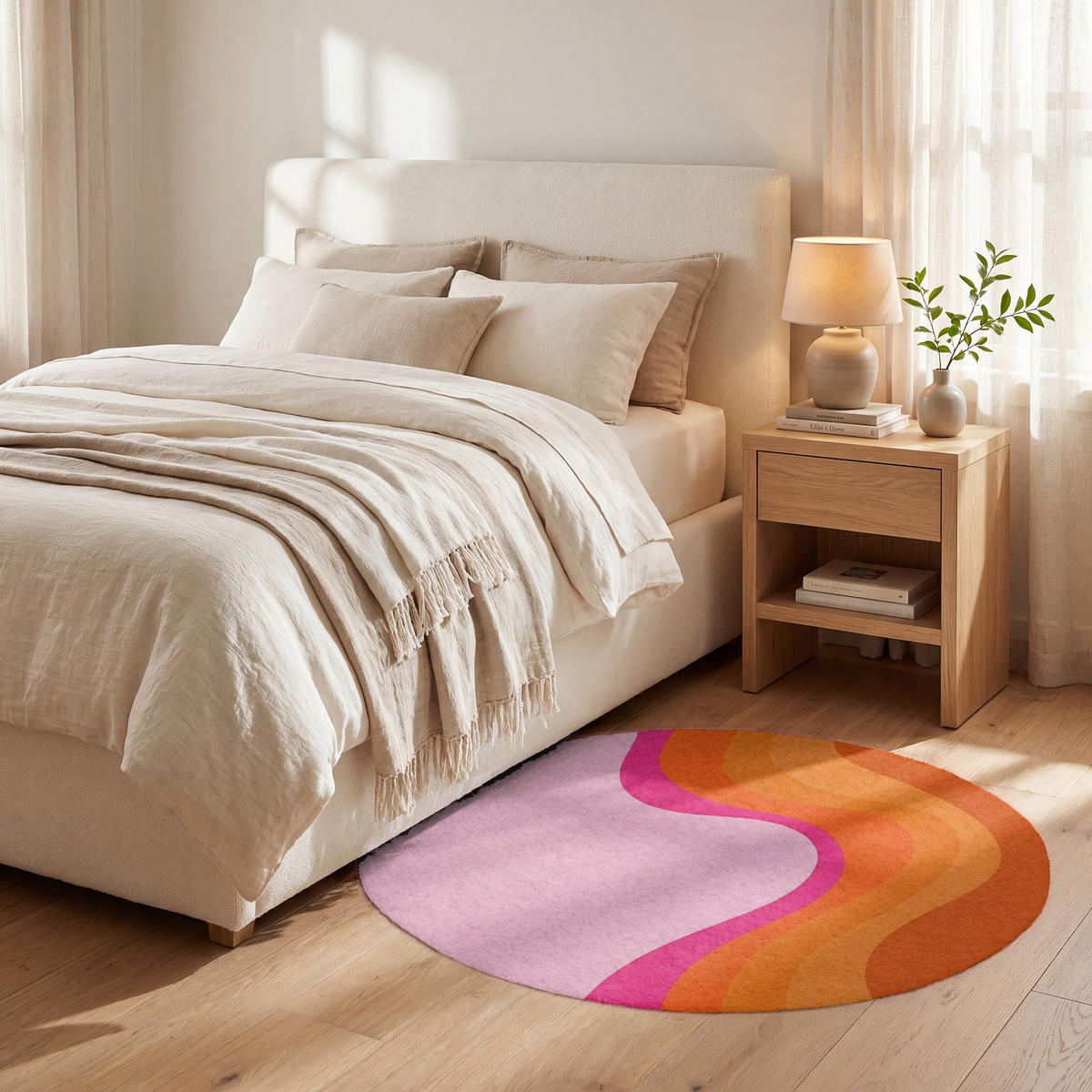 KOBERCE - Retro - Vlny - Farebné - 90x90 cm - viacfarebná, textil/plast (90/0.4cm) - OnlyWow