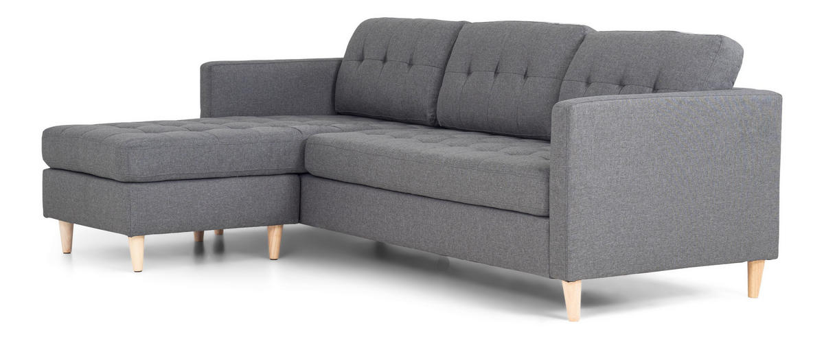 ECKSOFA Stoff hellgrau - Hellgrau, Textil (219/151cm) - ebuy24