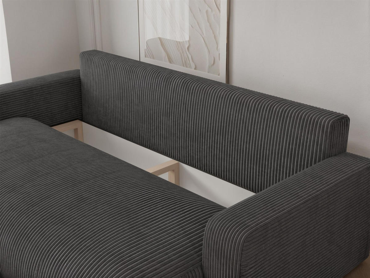 SCHLAFSOFA Luna - Dunkelgrau, Holzwerkstoff/Textil (246/79/96cm) - Fun Möbel