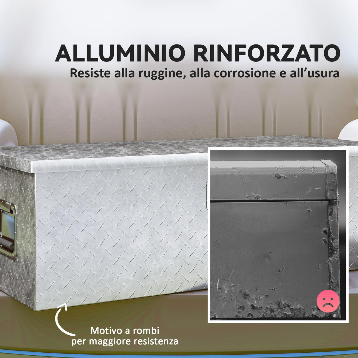 WERKZEUGKASTEN, 43-Liter-Alu-Kasten mit Schloss, 76,2 x 33 x 24,4 cm, Silber - Multicolor, Kunststoff (33/24.4/76.2cm) - FORIOUS