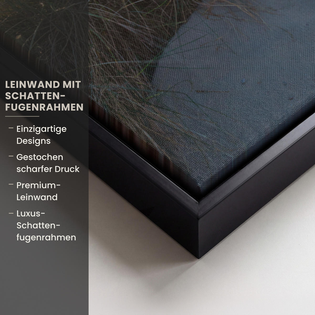 LEINWAND Bilder mit Rahmen - Sonnenuntergang - Strand - Düne - Gras - Ufer - 100x70 - Sandfarben, Textil (100/70cm) - MuchoWow