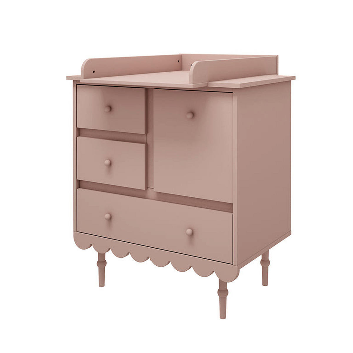 DJEČJA KOMODA Babushka Ruža - pink, drvni materijal (84/91/50cm) - Petits-meubles