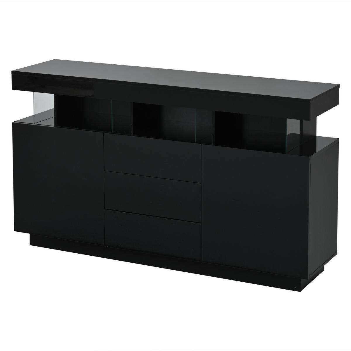 SIDEBOARD Schwarz 140/35/80 cm - Schwarz, Holzwerkstoff (140/80/35cm) - PANGIVO