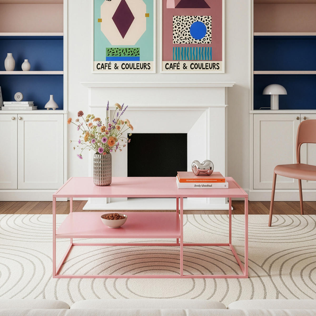 COUCHTISCH Solund 45/90/60 cm - Pink, Metall (60/90/45cm) - [en.casa]