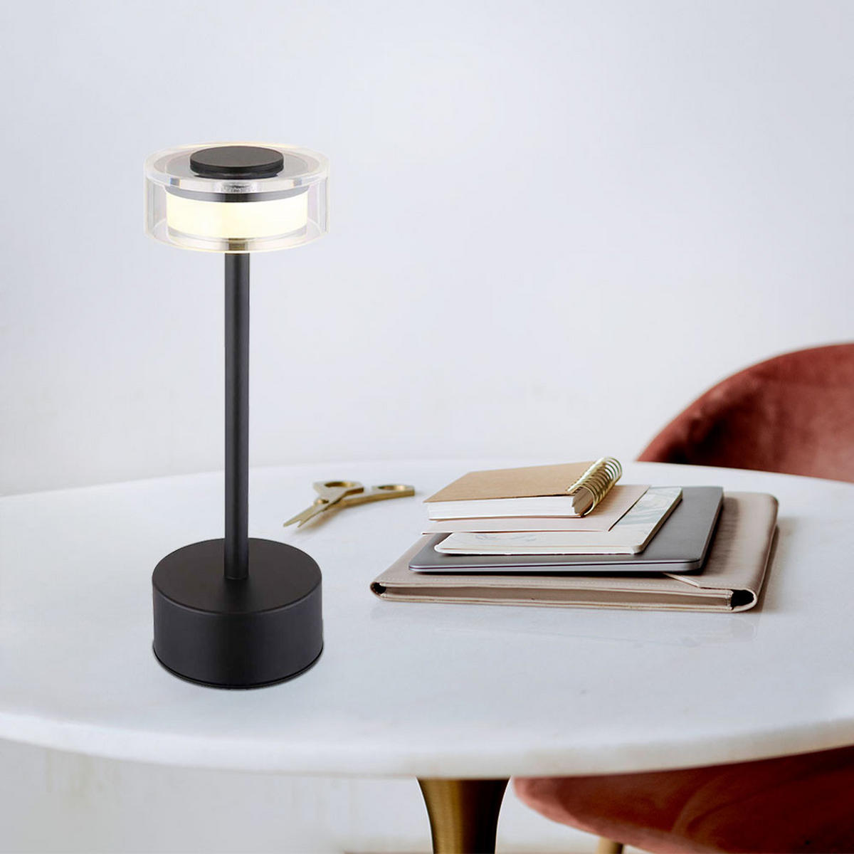 LED TISCHLEUCHTE Schwarz Metall - Schwarz, Metall (8/8/23.5cm) - Globo Lighting