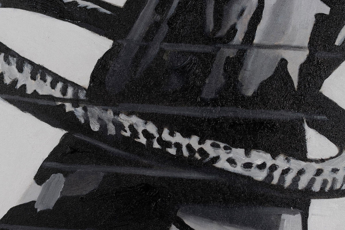 ACRYLBILD HANDGEMALT 60/90 cm - Schwarz, Holz/Textil (1.3/90cm) - KUNSTLOFT
