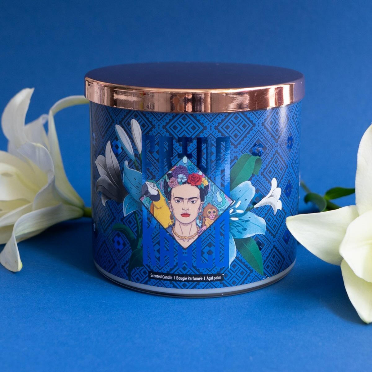 DUFTKERZE Kahlo - Dunkelblau, Naturmaterialien/Glas (10cm)