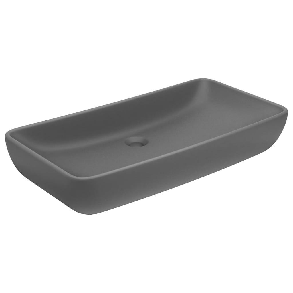 WASCHBECKEN Langley 71/38/13.5 cm - Dunkelgrau, Keramik (71/13.5/38cm) - Nettlife