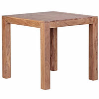 ESSTISCH Massivholz Akazie Rechteckig Handgefertigt NAKO, Beige 80x80x76 cm - Hellbraun/Beige, Akazienholz/Holz (80/80/76cm) - KADIMA DESIGN