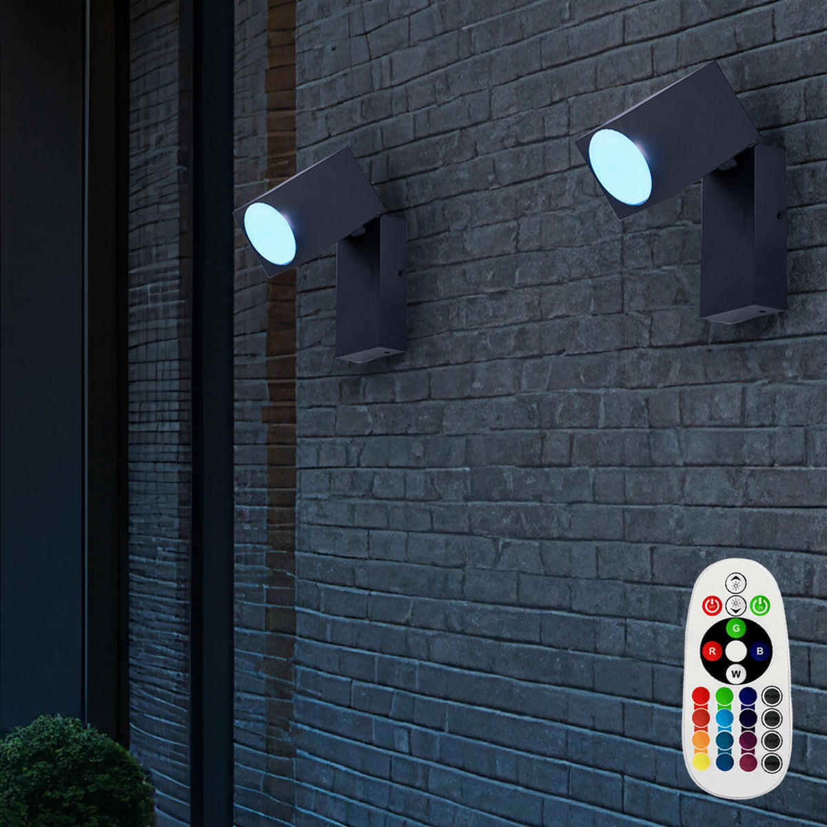 LED AUSSEN-WANDLEUCHTE Alu Schwarz 2er Set - Schwarz, Metall (10/6.6/9.2cm)