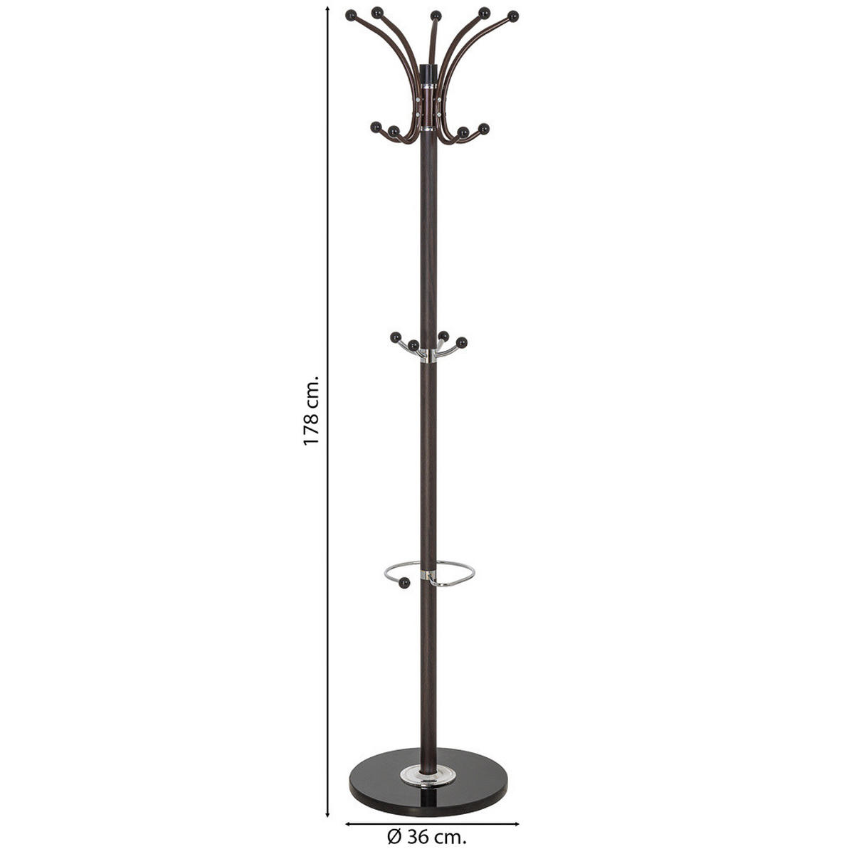 GARDEROBE aus metall 36x178cm - Braun, Metall (36/178/36cm) - Wanderlust