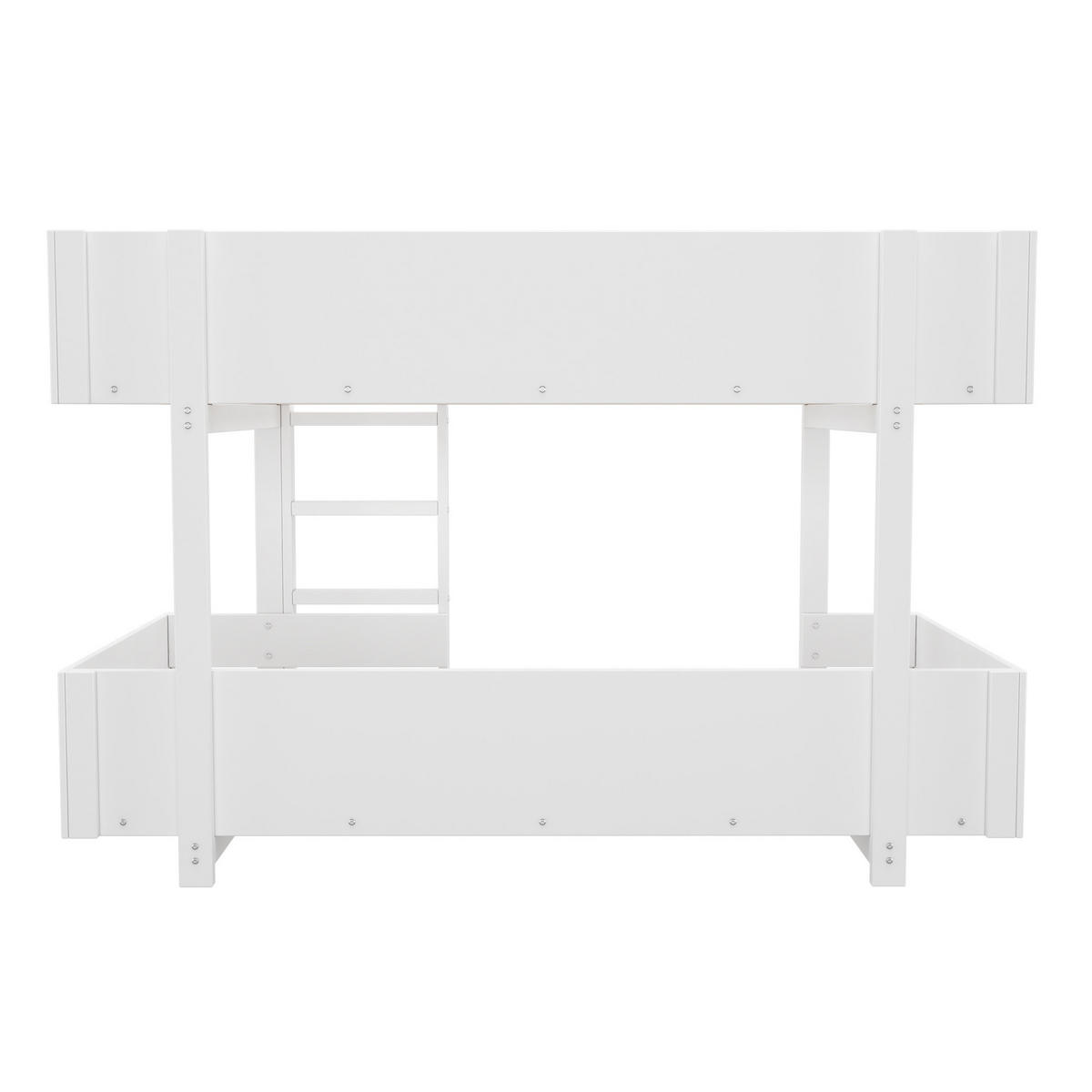 ETAGENBETT 90/200 cm Weiß mit Leiter inklusive Lattenrost aus Massivholz - Weiß, Holzwerkstoff (90/200cm) - OKWISH