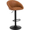BARHOCKER Kunstleder, Metall, Braun - Schwarz/Braun, Kunststoff/Metall (53/83/45cm) - Woltu