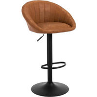 BARHOCKER Kunstleder, Metall, Braun - Schwarz/Braun, Kunststoff/Metall (53/83/45cm) - Woltu