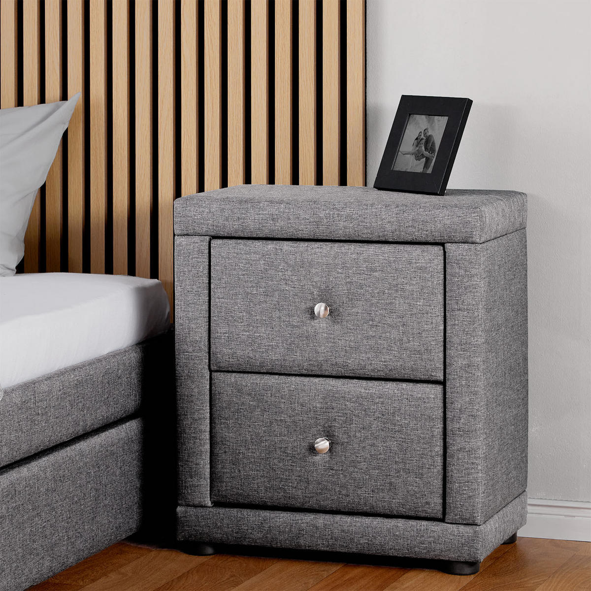 NACHTTISCH grau - Grau, Textil (47/54/29cm) - Homestyle4u