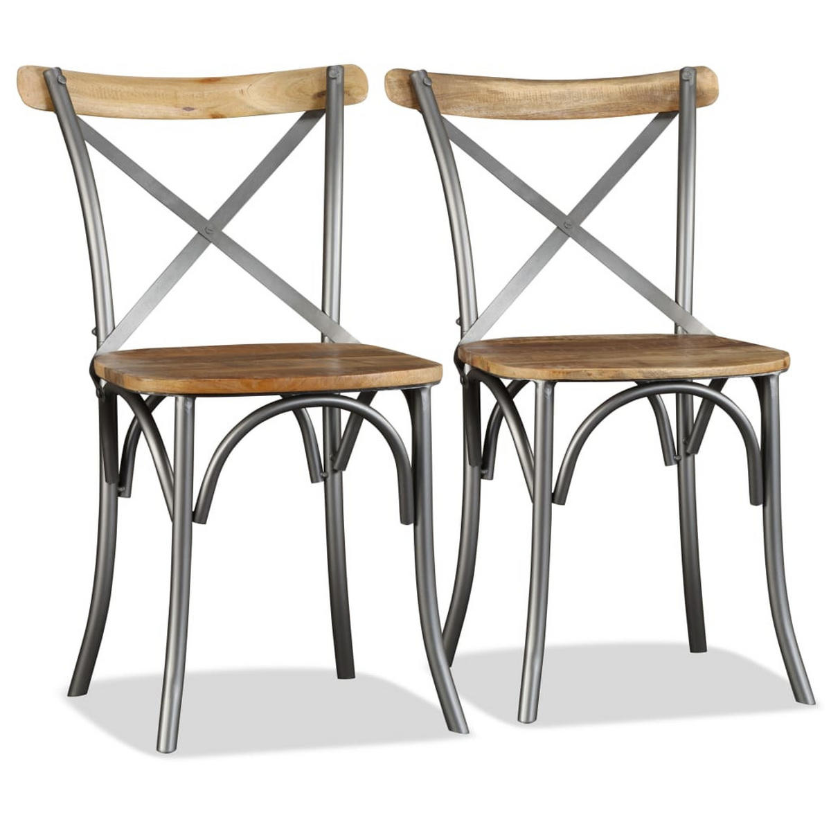 ESSZIMMERSTÜHLE 2 Stk. Massivholz Mango 51*52*84cm - Multicolor, Holz (51/84/52cm) - ZMH