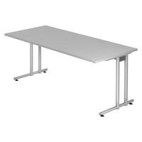 SCHREIBTISCH Serie-N 80/180/72 cm in Grau - Grau, Holzwerkstoff (80/180/72cm) - bümö