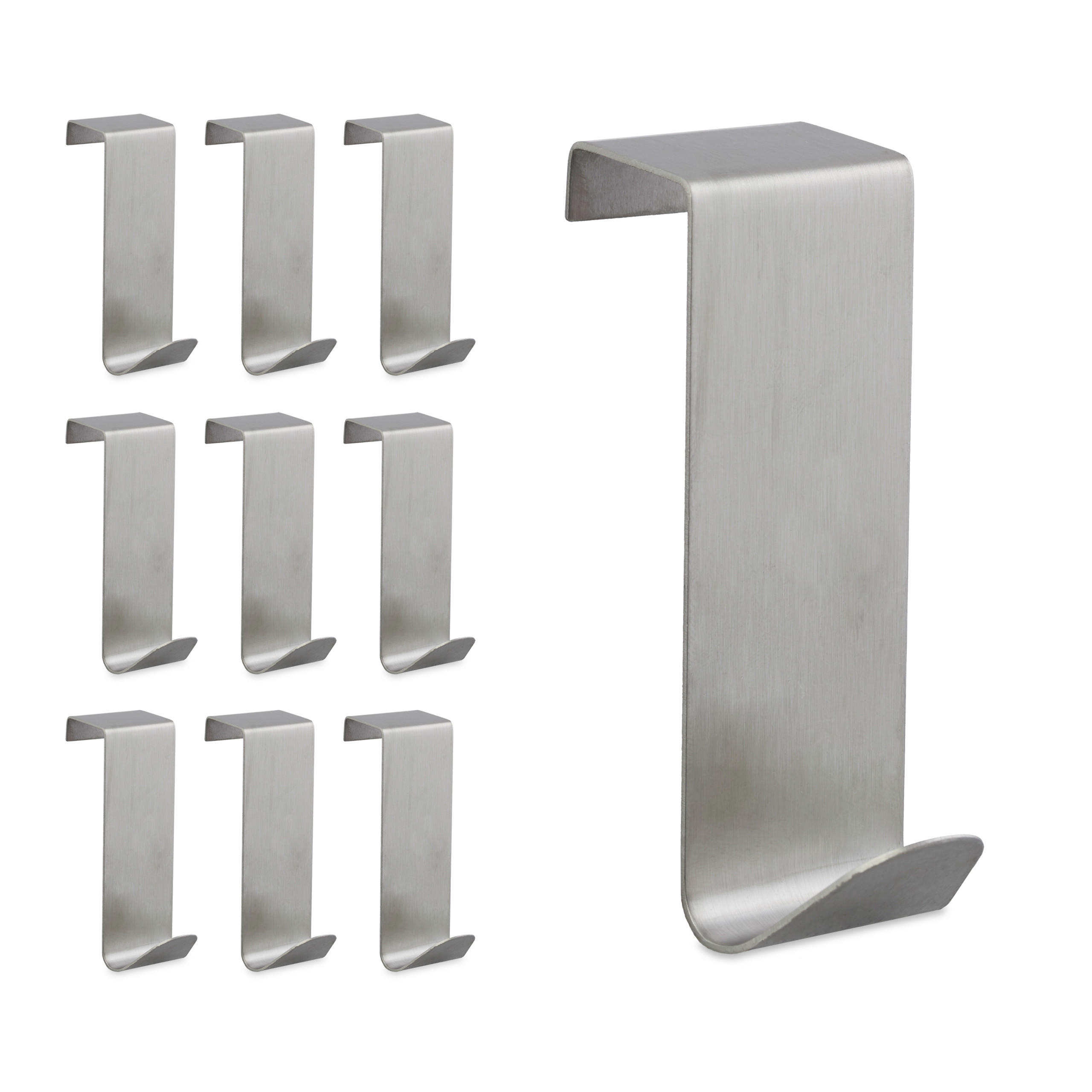 DÖRRKROKAR Silver 10-pack rostfritt stål S-form Silverfärgad 7/2.5/5 cm