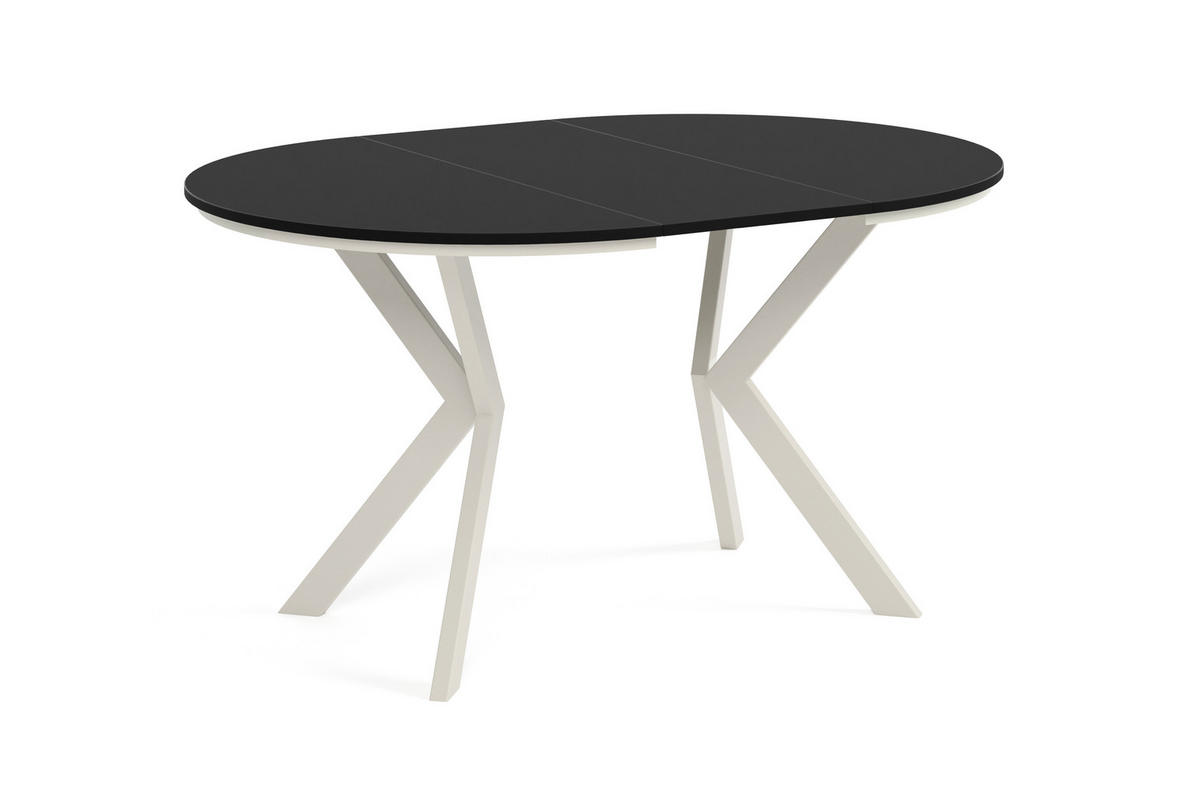 ESSTISCH EVO mit Felge - Kaschmir/Schwarz, Holzwerkstoff/Metall (90/90/76cm) - Meblini