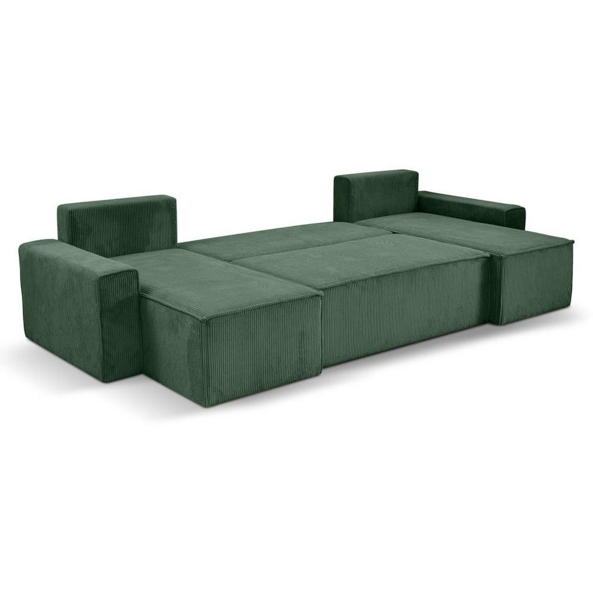 WOHNLANDSCHAFT Hektor U mit Schlaffunktion grün - Grün, Textil (318/94/152cm) - Beautysofa