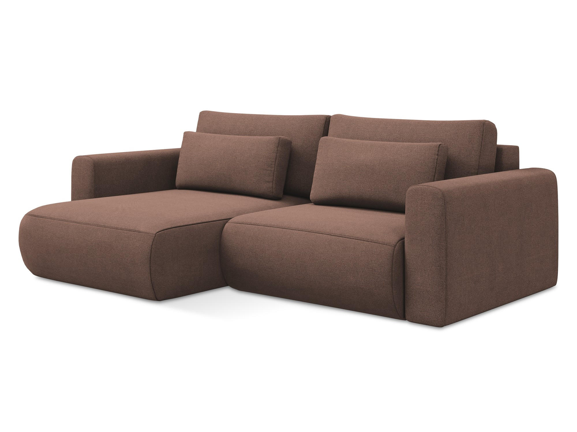 ECKSOFA mit Schlaffunktion Strukturstoff Stoff Pink - Pink/Hellrosa, Kunststoff/Textil (149/240cm) - Makamii
