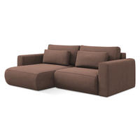 ECKSOFA mit Schlaffunktion Strukturstoff Stoff Pink - Pink/Hellrosa, Kunststoff/Textil (149/240cm) - Makamii