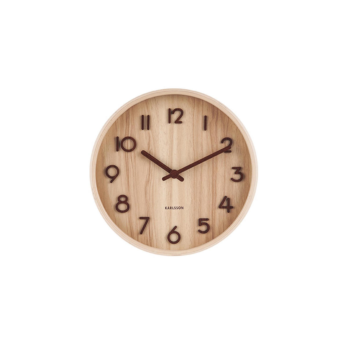 WANDUHR Braun 4.5/22/22 cm - Hellbraun, Holz (22/22/4.5cm) - Karlsson