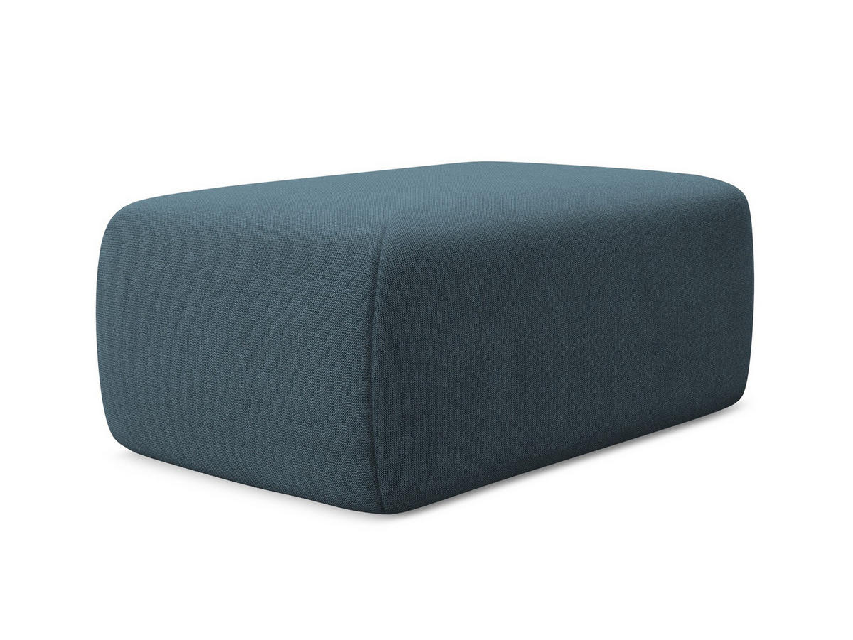 POUF Strukturstoff Stoff Blau - Blau/Blaugrau, Kunststoff/Textil (102/40/62cm) - Makamii