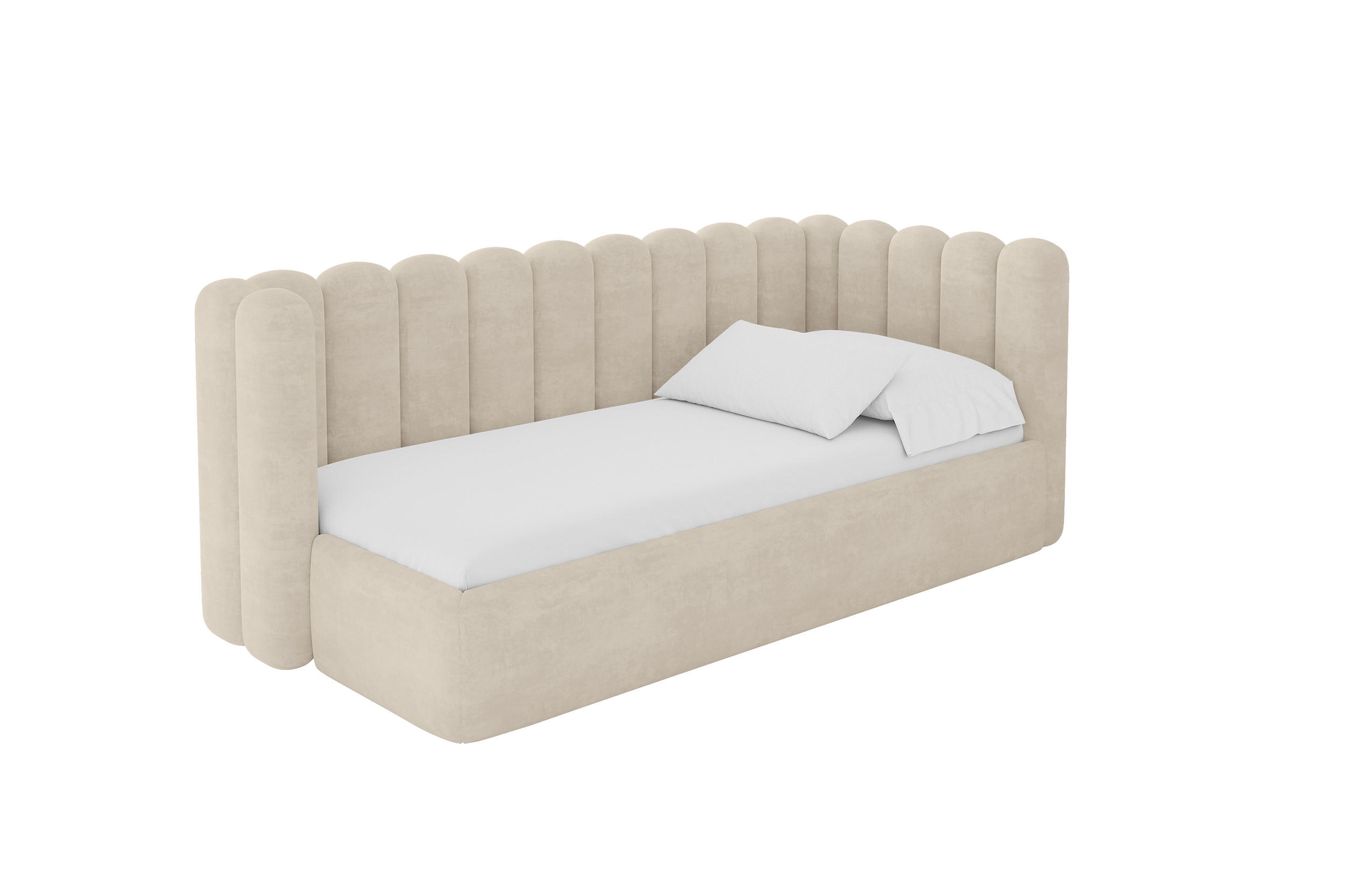 ALTDECOR JEDNOLŮŽKOVÁ POSTEL pro mládež s úložným prostorem, vlevo - HUGY 80x200 béžová