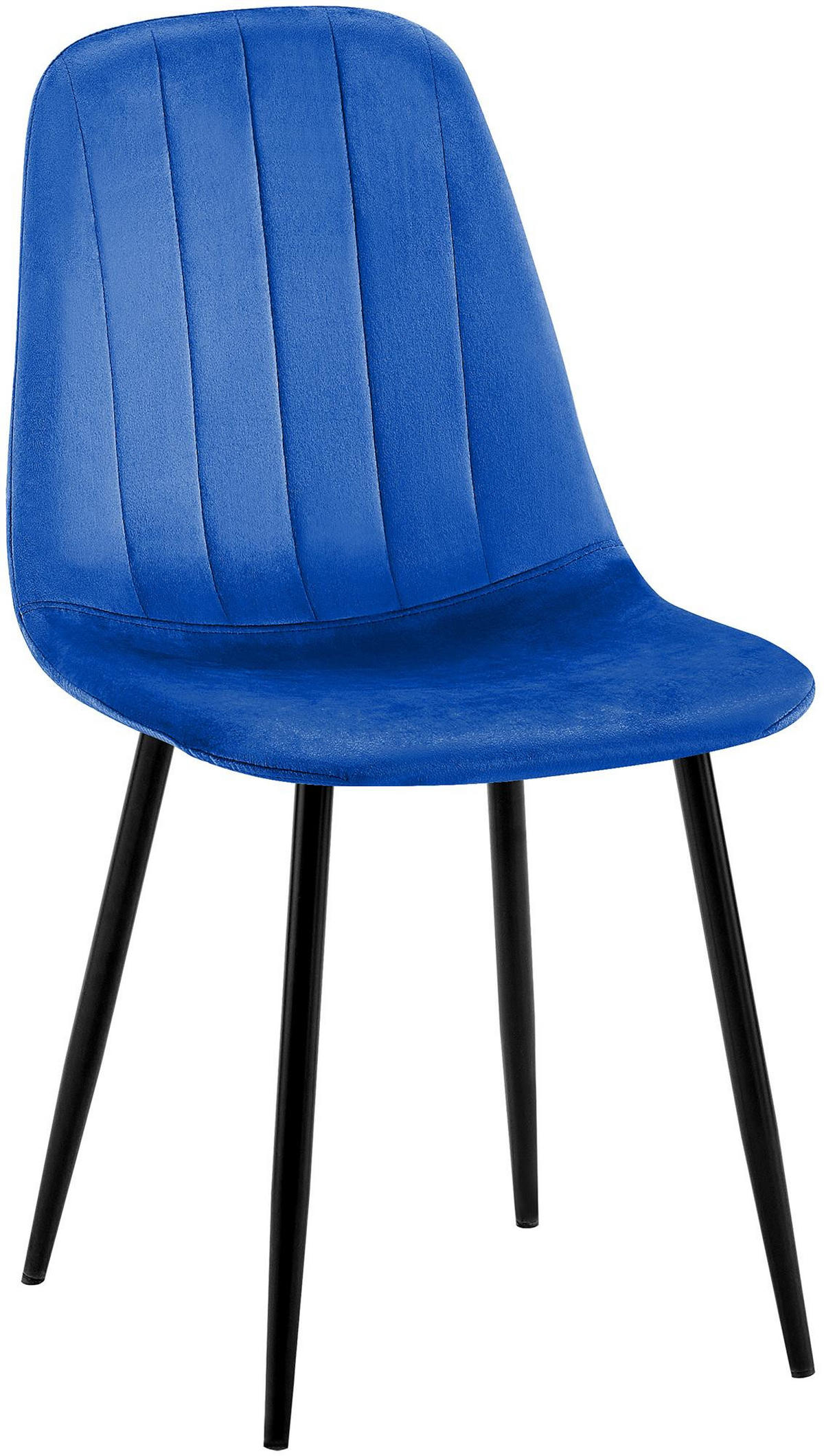 STUHL Metall blau - Blau/Schwarz, Textil/Metall (45/88/54cm) - CLP