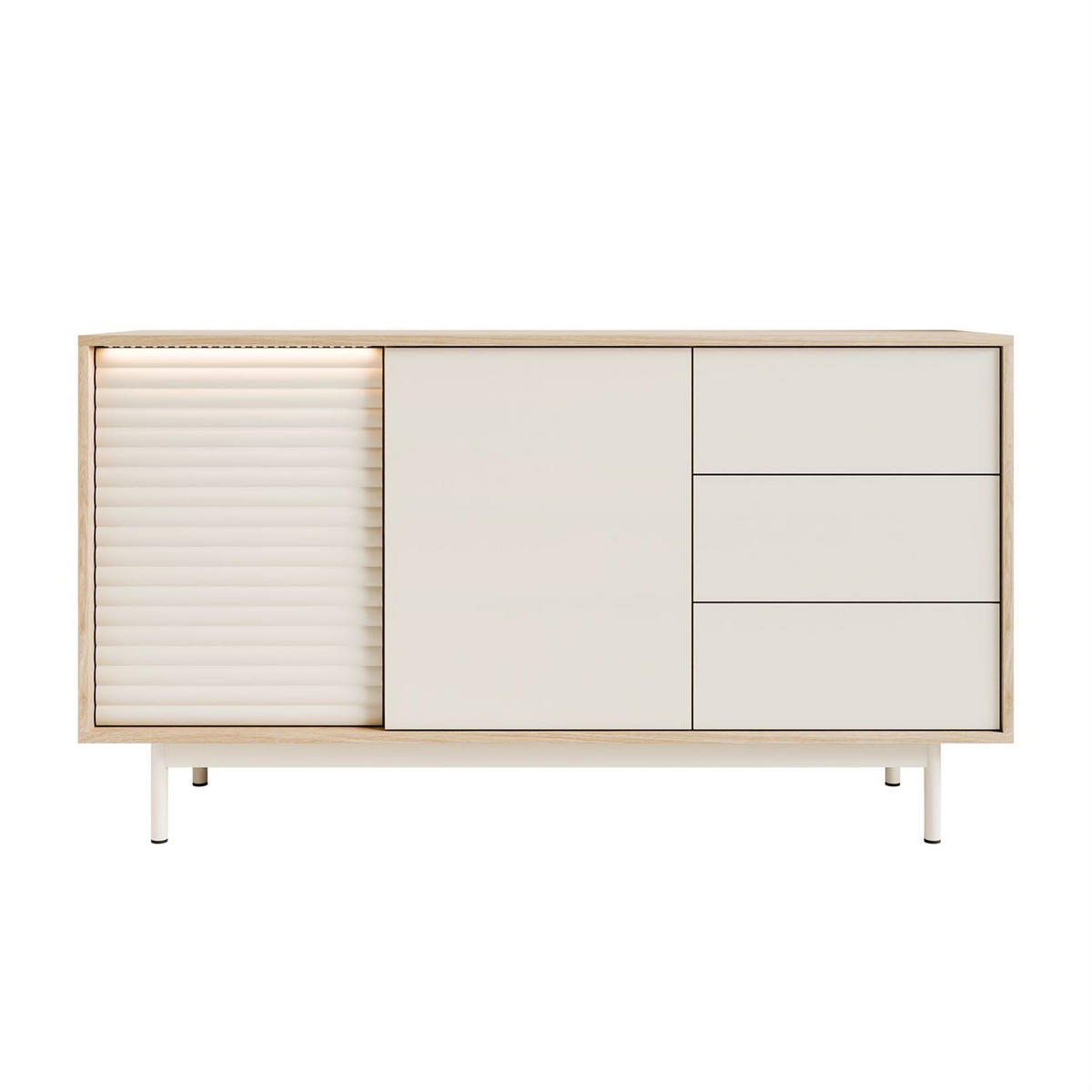 KOMMODE FLORENCE 2D3S mit Schubladen - Kaschmir, Holzwerkstoff (140/77/40cm) - Lookway