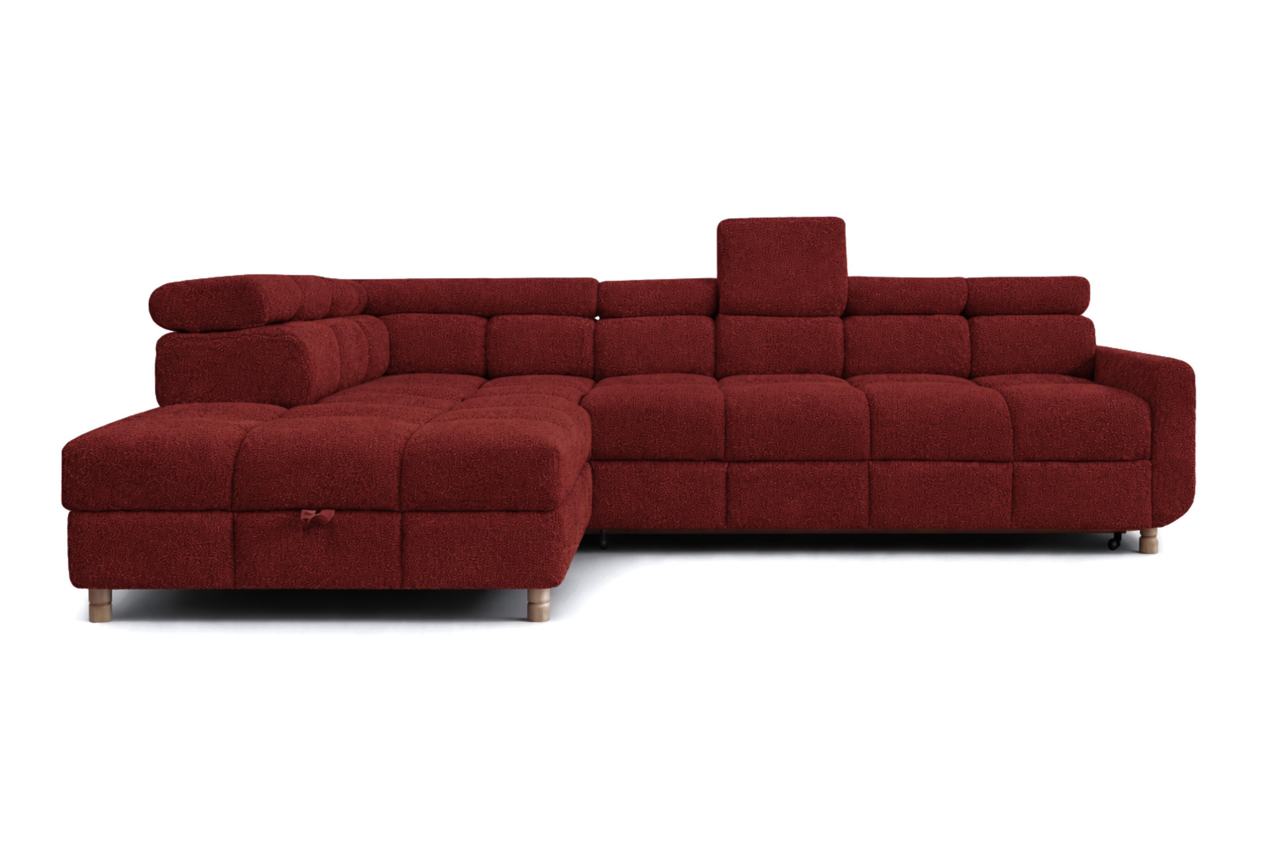 ECKSOFA - BUN - Rot - Arena 8 - Links - Rot, Holzwerkstoff (276/209cm) - Möblo
