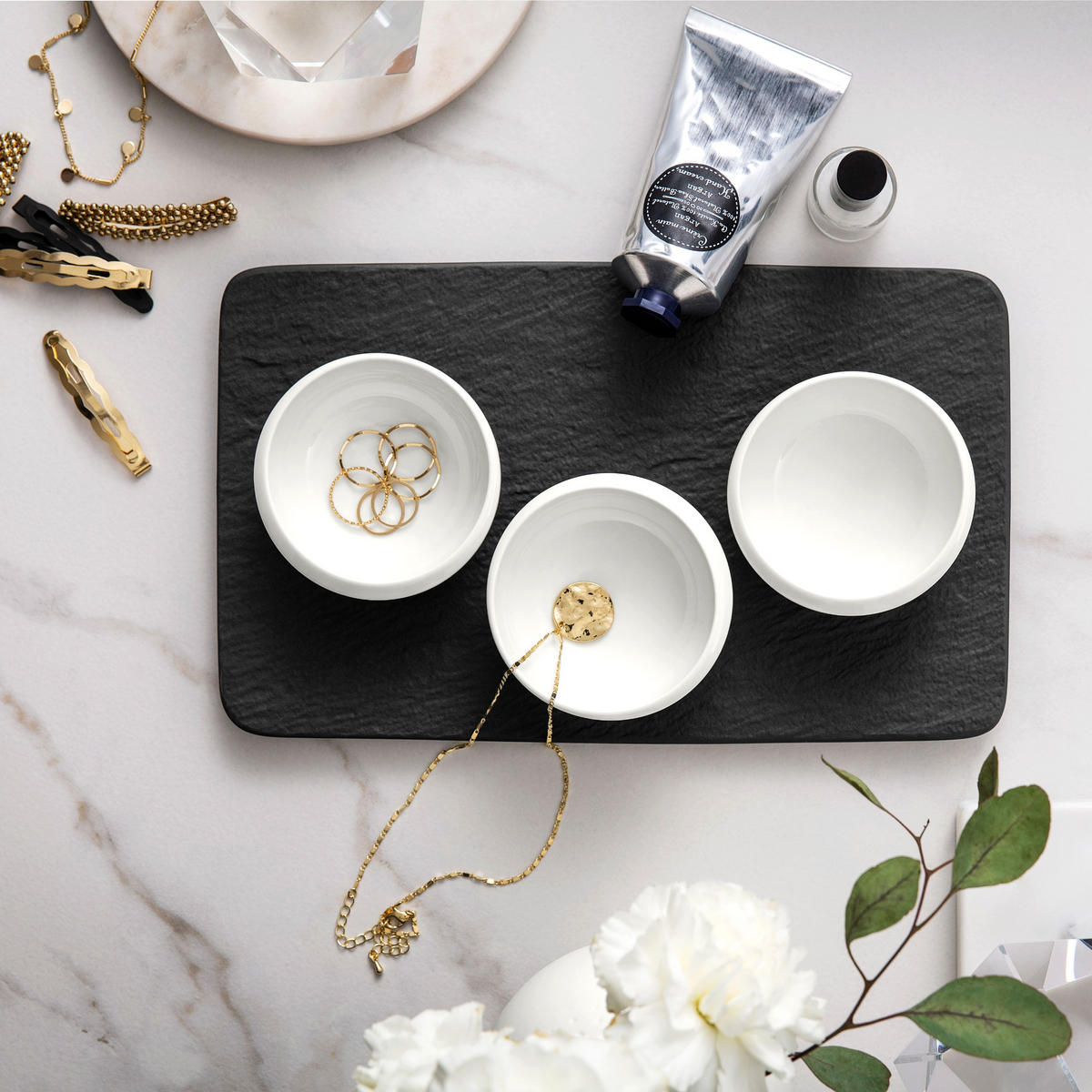 DIPSCHÄLCHEN SET NewMoon schwarz-weiß - Schwarz/Weiß, Keramik (1cm) - Villeroy & Boch
