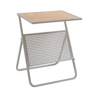 BEISTELLTISCH Jäller - Eichefarben/Beige, Holzwerkstoff/Metall (40/30/48cm) - [en.casa]
