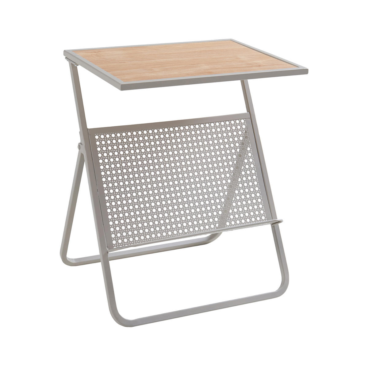 BEISTELLTISCH Jäller - Eichefarben/Beige, Holzwerkstoff/Metall (40/30/48cm) - [en.casa]