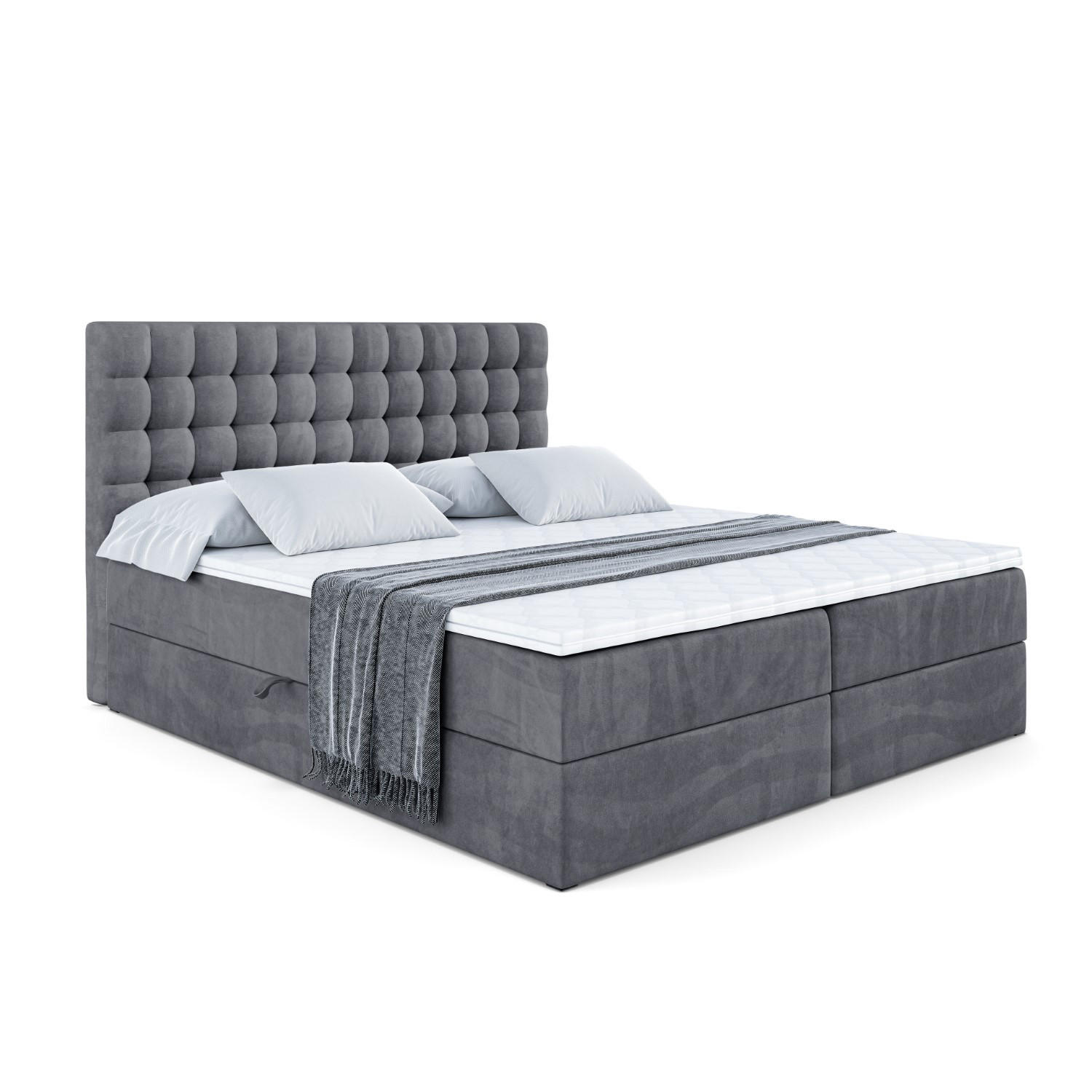 Altdecor Boxbett Dunkelgrau 160x200 cm