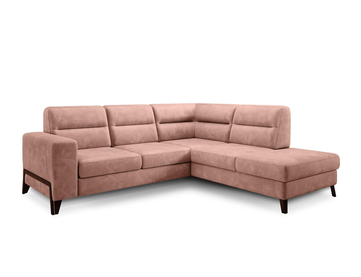 ECKSOFA mit Schlaffunktion & Bettkasten, luxus Nube-Stoff - Schwarz/Rosa, Textil/Metall (237/277cm) - Eltap