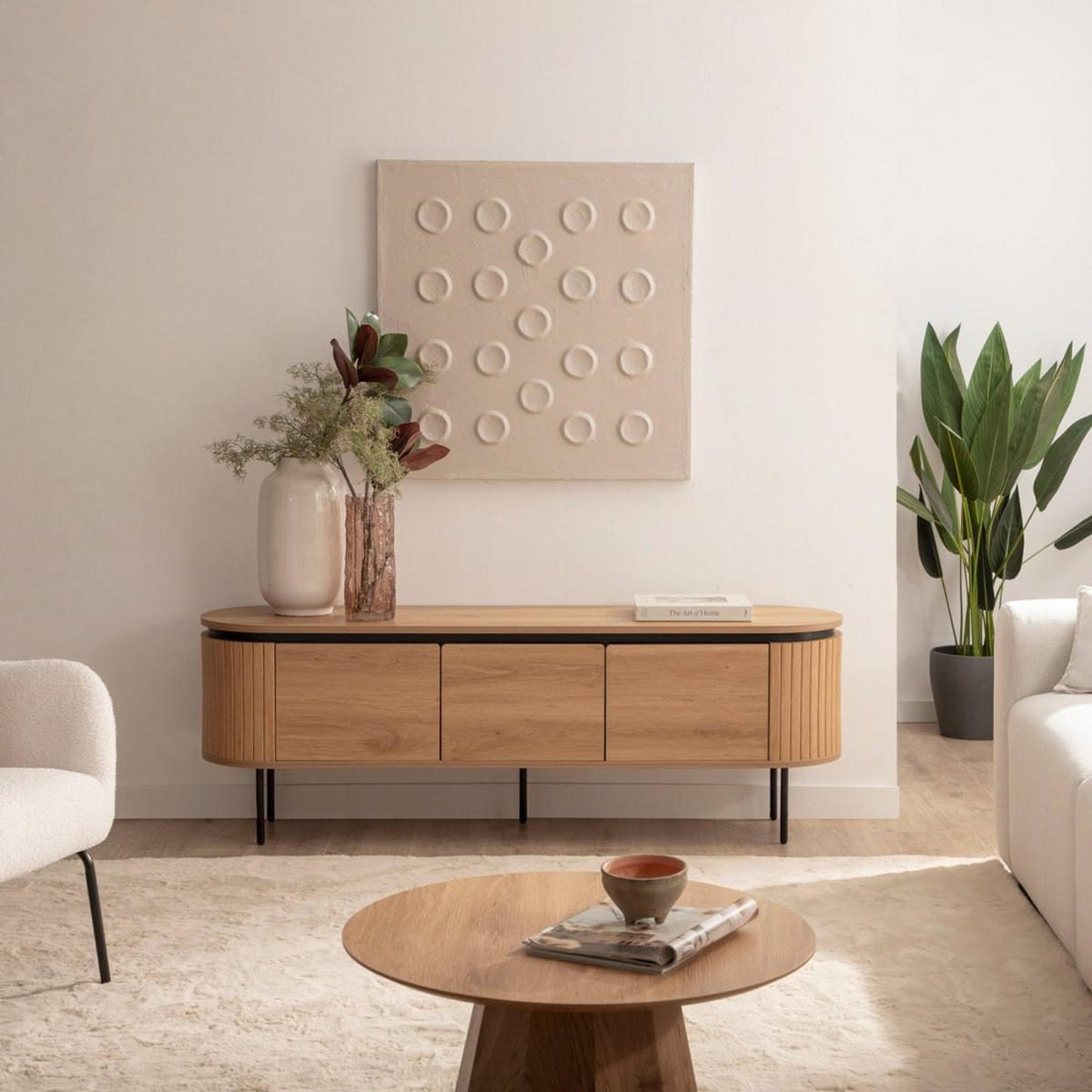 TV-ELEMENT Helios Natürlich 160 cm x 55 cm - Naturfarben, Holzwerkstoff (160/55/40cm)