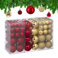 WEIHNACHTSKUGELN Gold Rot 100-Stück-Set - Goldfarben/Dunkelrot, Kunststoff (6/7/6cm) - Relaxdays