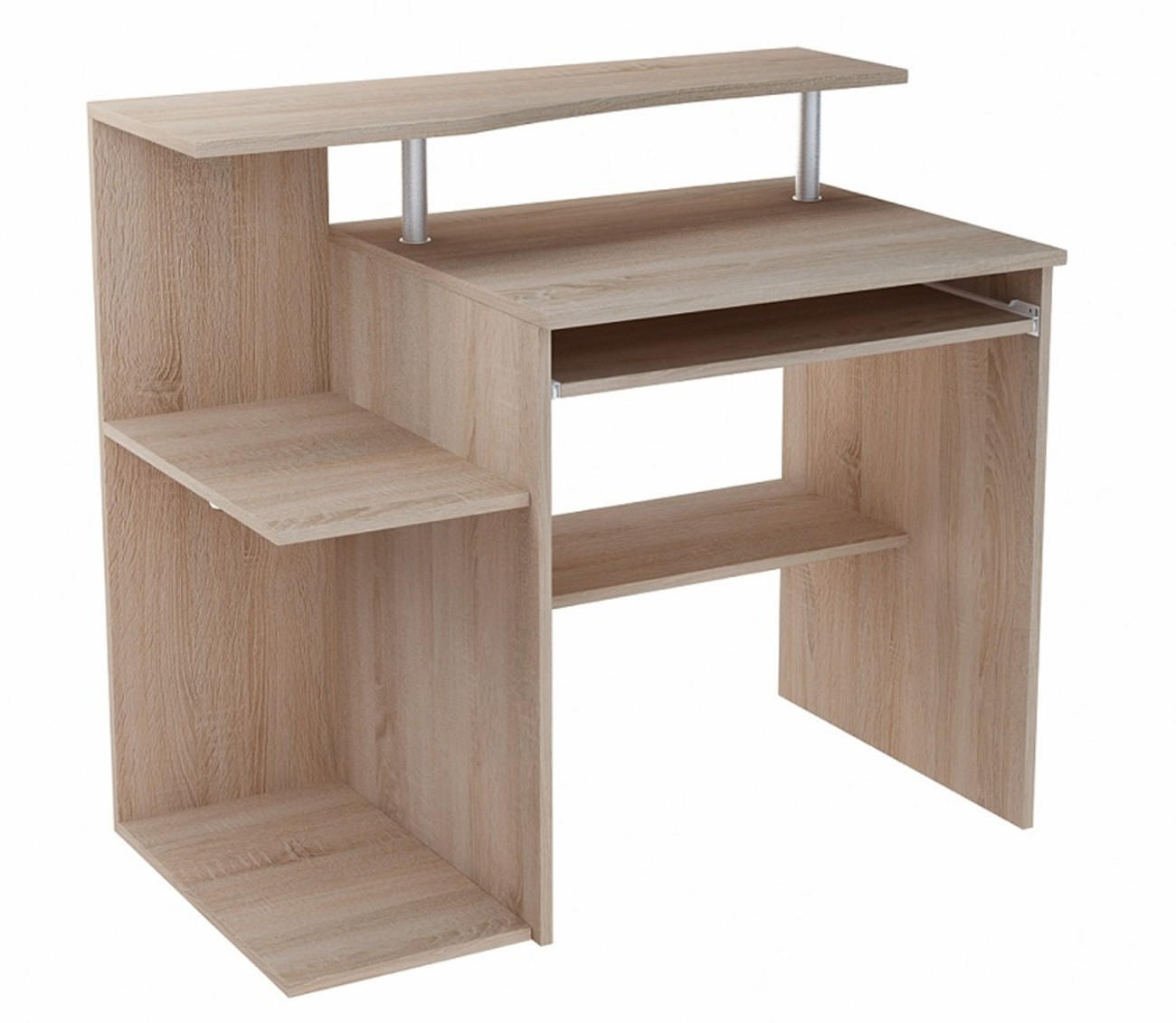 COMPUTERTISCH mit 5 Einlegeböden in sonoma - Sonoma Eiche, Holz (100/58/91cm) - Home Collective