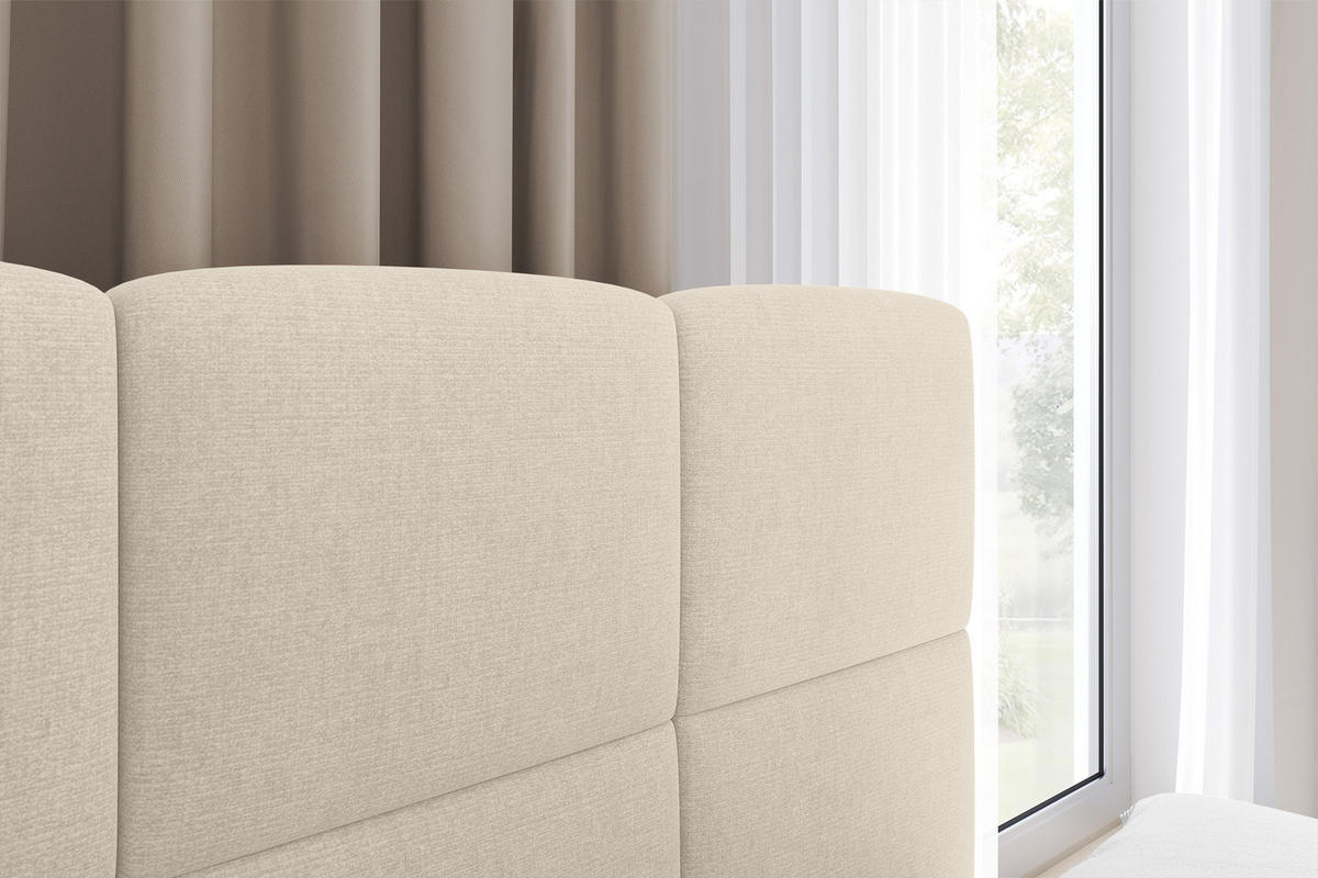 EINZELBETT Jugendbett mit Bettkasten Links, mit Matratze - LIVY 100x200 Beige - Cappuccino, Holzwerkstoff/Textil (100/200cm) - ALTDECOR