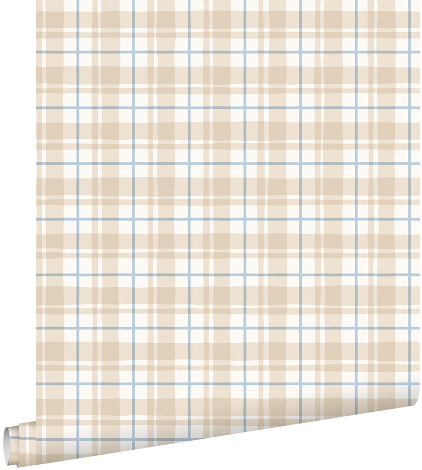 TAPETE Karomuster 50 x 900 cm - Beige, Papier (50/900cm) - ESTAhome