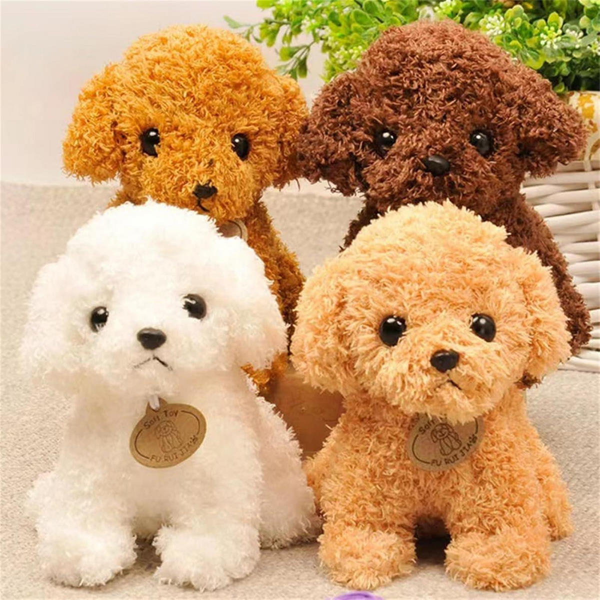 KUSCHELTIER Hund 20 cm Hellbraun - Braun, Textil (10/20cm)