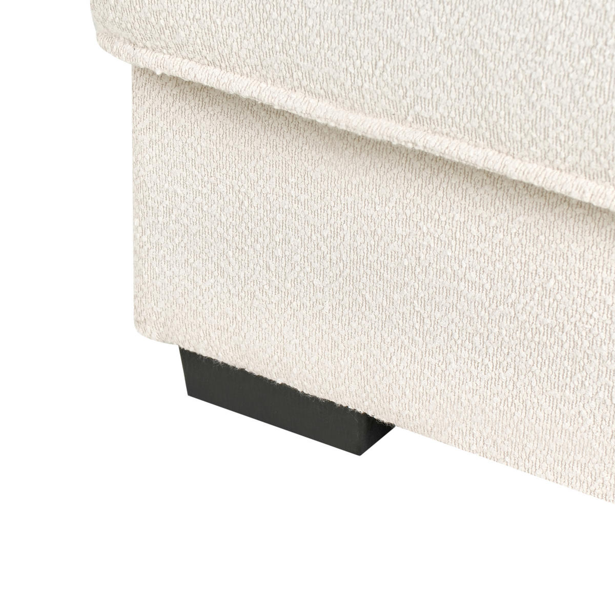 OTTOMANE Bouclé Cremeweiß Renders - Creme, Textil (114/44/70cm) - Beliani