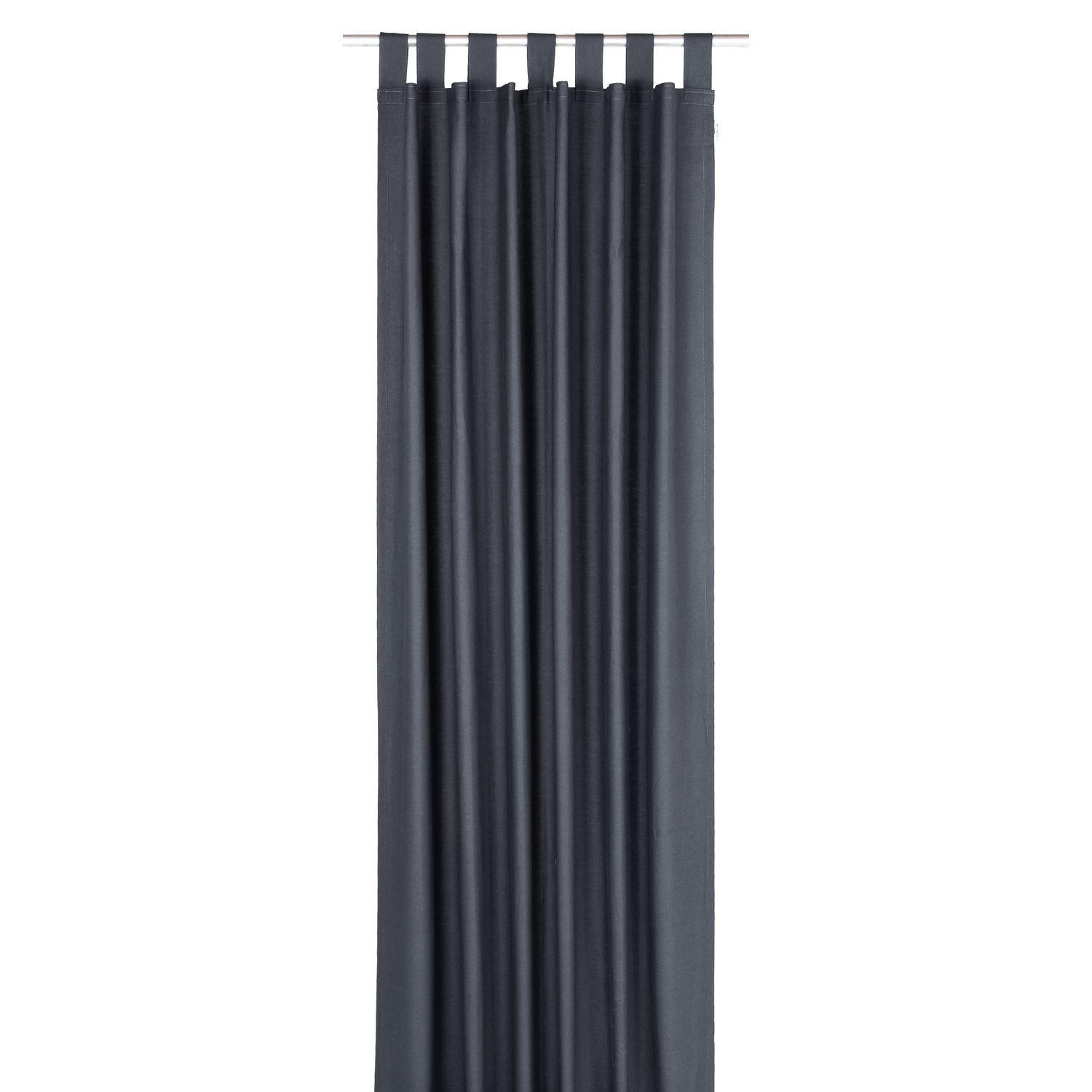 SCHLAUFENVORHANG IM UNI DESIGN DOVE Blickdicht - Anthrazit, Textil (140/0.5/255cm) - Tom Tailor