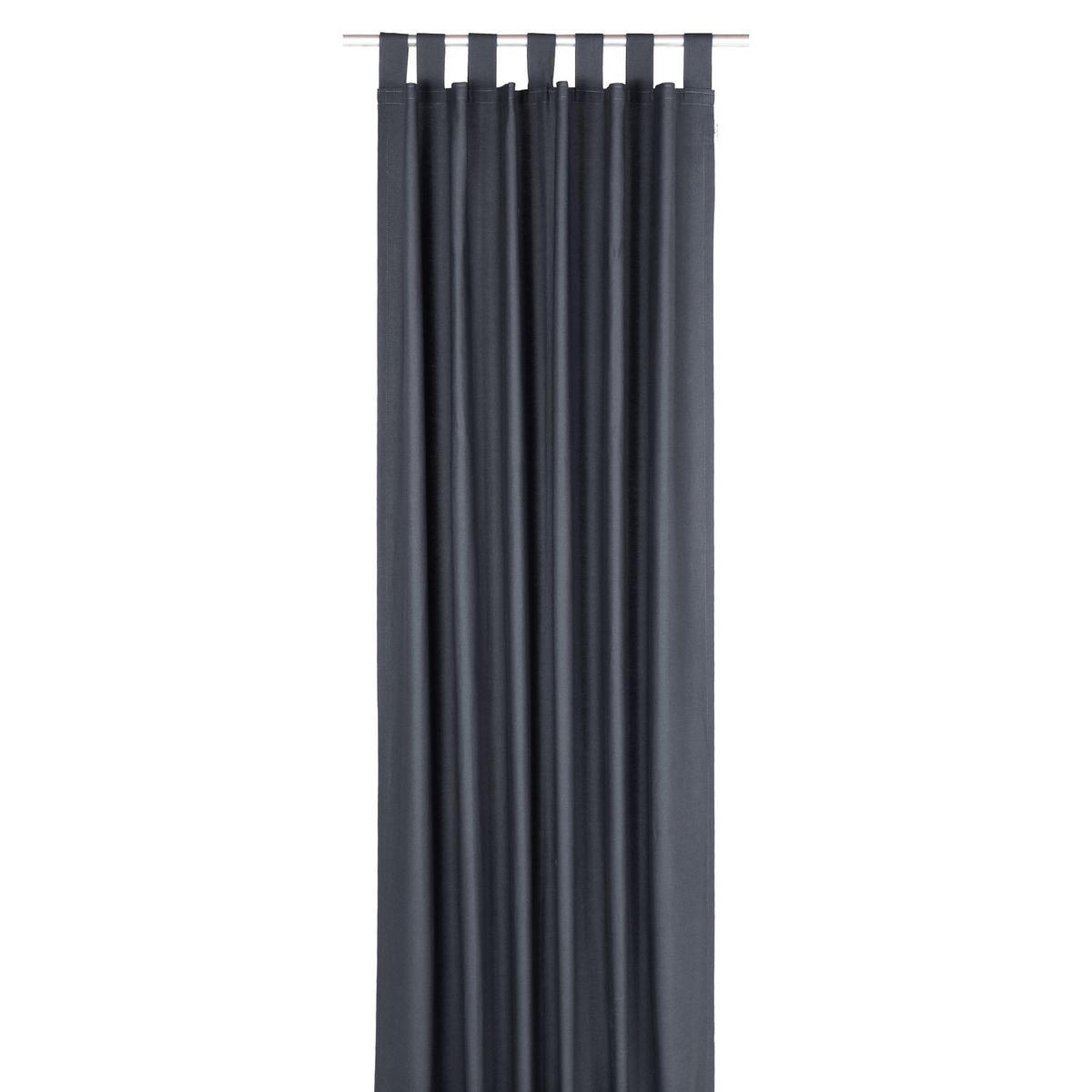 SCHLAUFENVORHANG IM UNI DESIGN DOVE Blickdicht - Anthrazit, Textil (140/0.5/255cm) - Tom Tailor