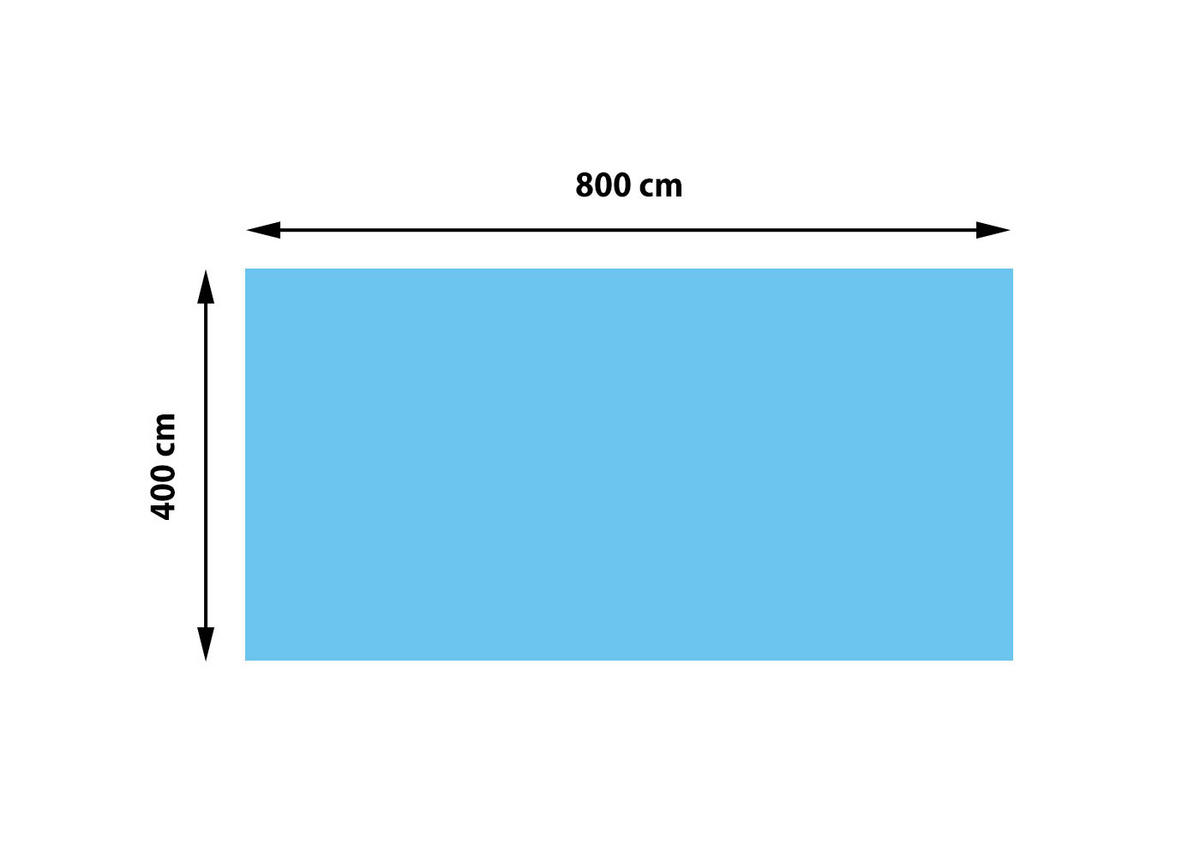 POOLABDECKUNG HxBxT 0,02x800x400cm rechteckig 8x4m blau Stärke: 200 µm - Blau, Kunststoff (800/400cm) - PROREGAL